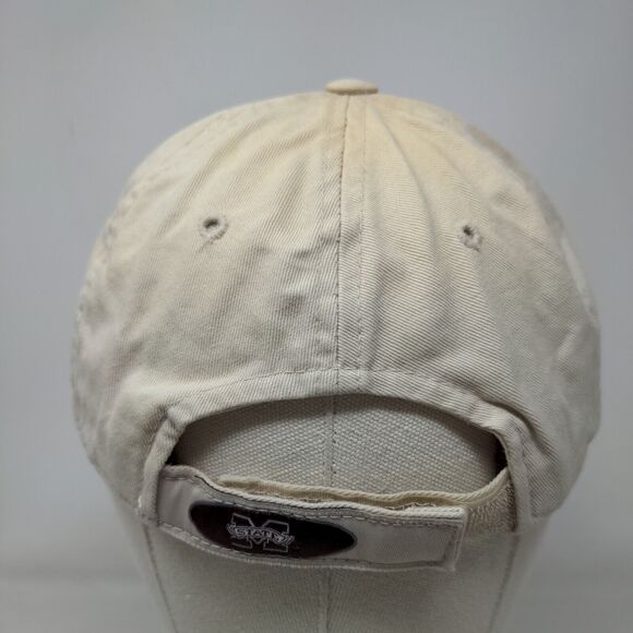 T.E.I Men's Strapback Hat Tan OSFA Embroidered Mississippi State Logo - Picture 5 of 7